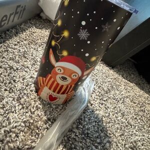 Festive Reindeer Tumbler with Straw